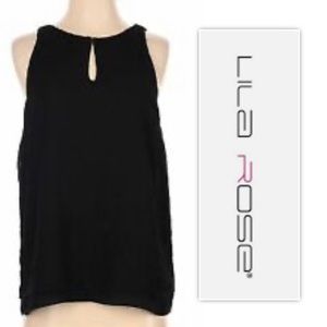 Lila Rose Black Keyhole Sleeveless Blouse